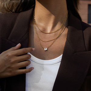 J & D Jewelry impermeable Simple collar fino cadena de eslabones de acero inoxidable con collares de gota de cristal de piedra única de 4mm - Product Image 4