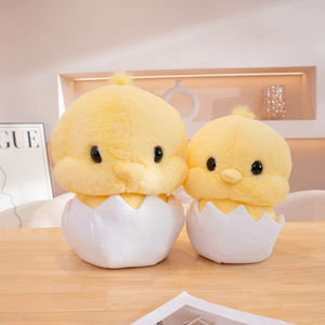 Recién llegado, juguete de peluche de <span class=keywords><strong>pollito</strong></span> amarillo suave con cáscara de huevo, Fiesta infantil, regalo de cumpleaños, felpa que sale de <span class=keywords><strong>la</strong></span> concha, pollo pequeño - Product Image 2