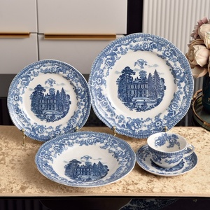 Plato de Postre de Cerámica de la Serie Manor, Estilo Retro Único, de Buena Calidad, Colorido, Europeo, Juego de Platos para Cena, Juego de Café para Regalo de Fiesta - Product Image 3