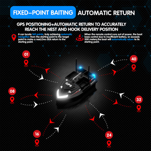 <span class=keywords><strong>Bateau</strong></span> à appâts de pêche à la carpe RC Flytec V802 Pro noir, double antenne, 4 compartiments, GPS, 160 points, portée de contrôle 500m - Product Image 5