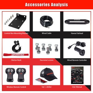 ENJOIN Harga Pabrik Derek Listrik Mobil 4x4 Off Road 13000lbs/13500lbs 12V/24V dengan Tali Sintetis - Product Image 6