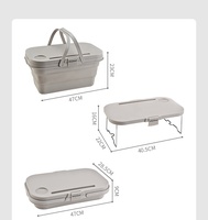Ensemble de paniers de pique-nique HISPEED, pliables, portables, en plastique PP, 20-35L, boîte de cuisine multifonction avec poignée souple