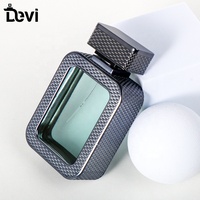 Flacon de parfum vide en verre transparent carré portable rechargeable OEM de 100 ml avec pulvérisateur à pompe et impression sérigraphique