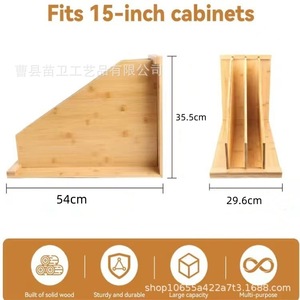 Wooden Multi Layer Kitchen Tableware Storage <b>Rack</b> Solid Wood <b>Plate</b> Pot Lid Holder Cabinet Shelf Display <b>Rack</b> - Product Image 3