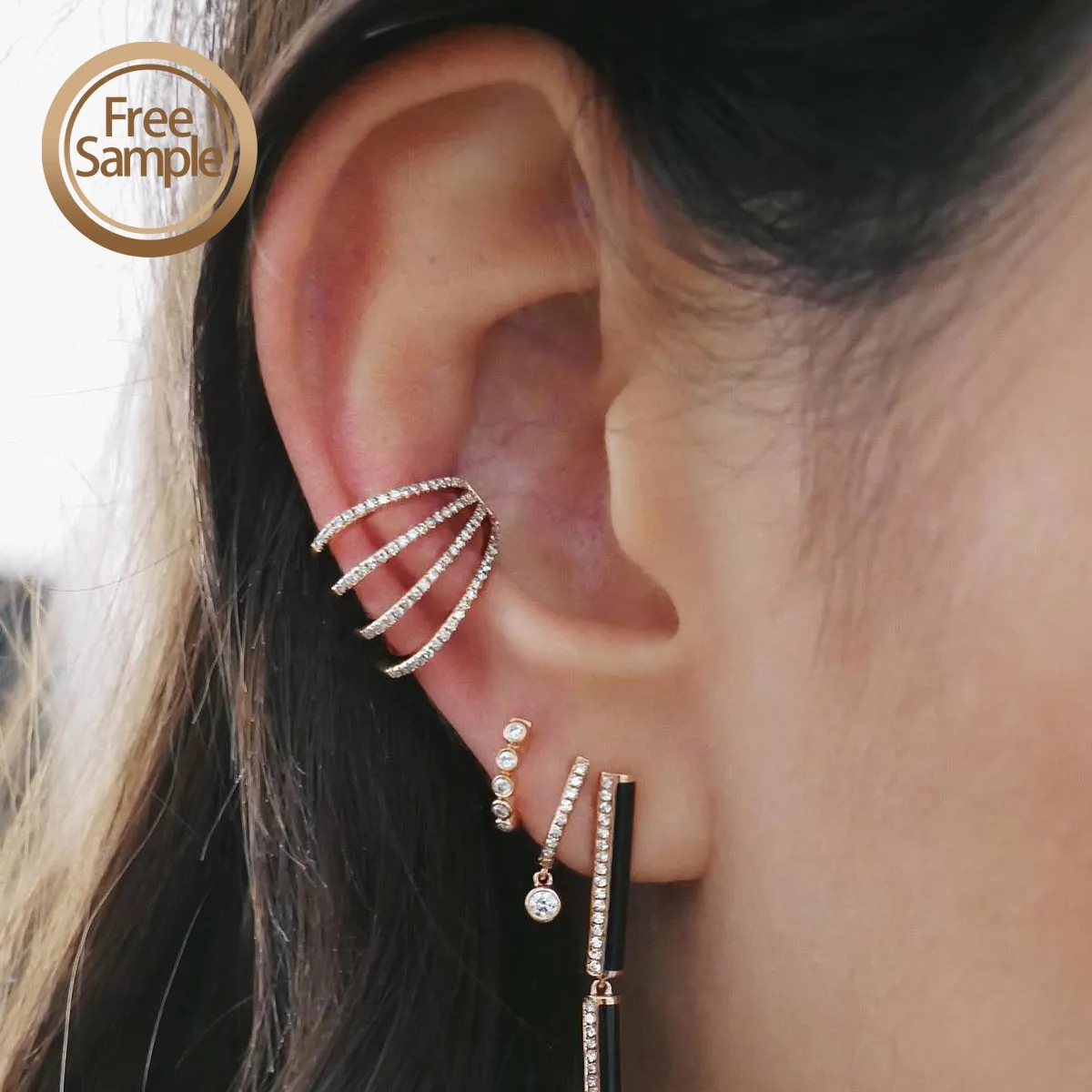 Benutzer definierte Kupfer Modeschmuck geometrische Messing Ohr manschette Clip auf Ohrringe nicht durchbohrt für Frauen