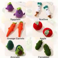 Kaiyue Handgebreide Gehaakte Fruit Groente Pop Speelgoed Sleutelhangers Komkommer Avocado Breien Gehaakte Pop Amigurumi Garen Speelgoed