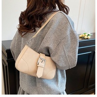 Sac à bandoulière sous le bras avec décoration de ceinture de couleur unie, tendance de la mode, sac à main, sac bandoulière, sac à main pour femme, sacs de créateurs, sac à main