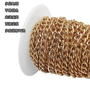 Chaîne en aluminium rose doré Jin Ming 5,5 mm 7 mm 9 mm, légère, accessoire d'éclairage DIY, installation facile - Product Image 3