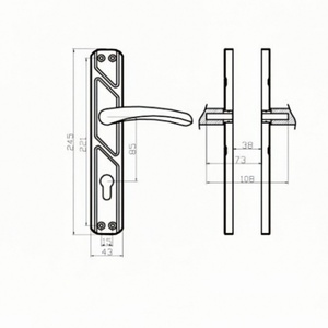 Sigillo di fabbrica Alu. Manopole <span class=keywords><strong>in</strong></span> lega di zinco e acciaio inossidabile oro opaco Hardware per interni <span class=keywords><strong>maniglie</strong></span> delle porte anteriori <span class=keywords><strong>in</strong></span> <span class=keywords><strong>ferro</strong></span> <span class=keywords><strong>battuto</strong></span> nero - Product Image 2