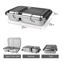 Aohea 304 Edelstahl Isolierte Lunchbox Großhandel Kinder-Lebensmittelaufbewahrung Brotdosen Bento-Lebensmittelbehälter Metall-Verschluss Lunchbox