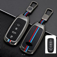 Coque de clé à distance en alliage de zinc en métal dur avec porte-clés en métal compatible pour Chevrolet