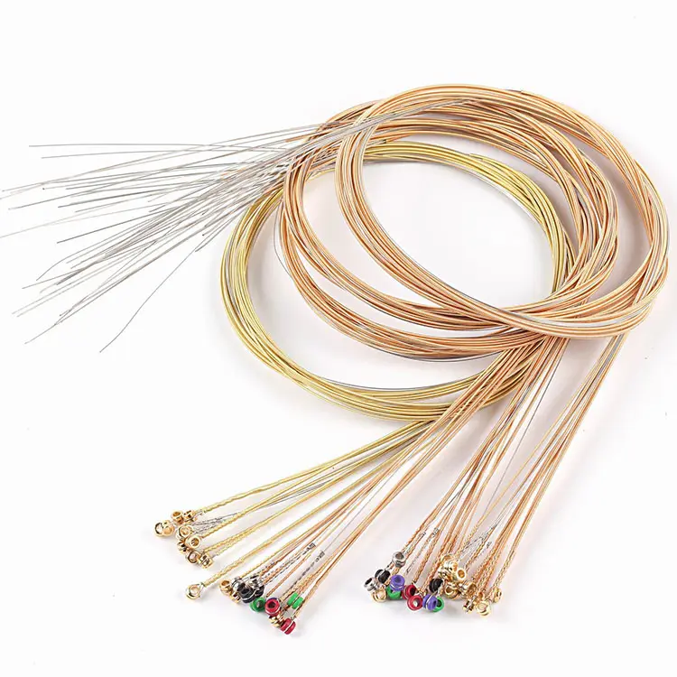 Wholesale Factory price acoustic phosphor bronze bulk guitar strings Rope OEM Acoustic Guitar Strings with colorful end ball