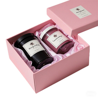Boîtes d'emballage de luxe roses pour bougies en gros, en carton rigide, avec couvercle luxueux, matériaux recyclés, gaufrées et pelliculées mat