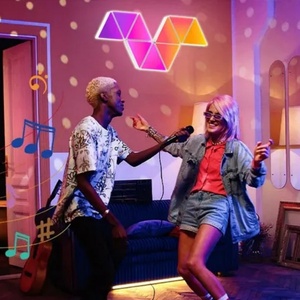 ชุดอุปกรณ์ 10 ชิ้น ชุดแผงไฟ LED ติดผนังอัจฉริยะ ควอนตัม โหมด WIFI - Product Image 6