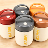 Tasse à petit-déjeuner portable avec revêtement en acier inoxydable, couvercle et poignée, boîte à lunch écologique et mignonne pour flocons d'avoine, bouillie et soupe à emporter