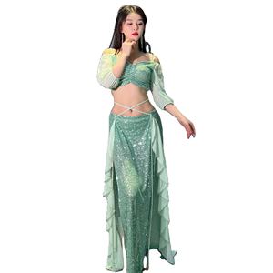 Último diseño danza del vientre rendimiento falda traje danza brillante lentejuelas brillante competir rendimiento vestido <span class=keywords><strong>para</strong></span> <span class=keywords><strong>mujer</strong></span> - Product Image 6