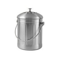 Offre Spéciale seau de stockage rond de bac à compost en acier inoxydable de 1.3 gallons avec structure supérieure ouverte pour les vers de jardin ou les déchets de cuisine