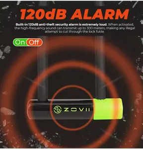 2022 Zovii New Products Popular E- Bike/Scooter/Motorcycle Lock Alloy Steel Alarm Electronic Motorcycle Lock E Bike Scooter Lock
