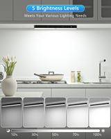 Barre lumineuse pour armoire à détecteur de mouvement et commande tactile, rechargeable par USB-C, lampe intérieure sans fil pour armoire, comptoir, garde-manger, escaliers