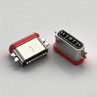 Connecteur étanche compact USB-C 16 contacts, montage SMT/DIP pour interface PCB de module E/S embarqué