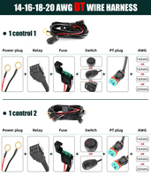 Offroad Großhandel Relais-Sicherungsschalter 2-Pin DT-Stecker Auto LED-Lichtleiste Scheinwerfer Verkabelungsset 14AWG 16AWG