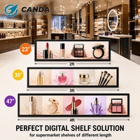 Écran d'affichage numérique LCD étiré avec connectivité Wi-Fi, RJ45 et USB pour la publicité sur les rayons des supermarchés