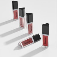 Contenant de brillant à lèvres rose de luxe, vide, en plastique, triangulaire, motif nid d'abeille, mignon, beige, 3 ml, personnalisé, vente en gros