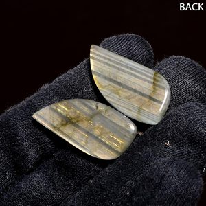 Par de gemas de labradorita natural de 33+ quilates en forma de gota pulida para la fabricación de joyas - Product Image 2