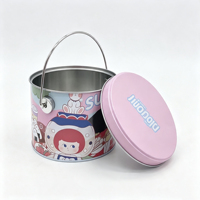 Offre Spéciale mignon Ronde tin can pour/cookie personnalisé en métal peut avec poignée