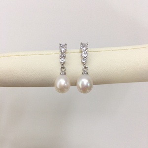 Boucles <span class=keywords><strong>d</strong></span>'Oreilles SHDIYAYUN en <span class=keywords><strong>Argent</strong></span> Pur S925 avec Aiguille, Design Goutte Zircon et Perles de Culture <span class=keywords><strong>d</strong></span>'Eau Douce Naturelles - Product Image 4