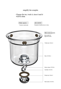 Teiera in Vetro con Separazione Tè-Acqua, Resistente al Calore, con Filtro, Tazza da Tè con Aspirazione Magnetica - Product Image 5