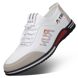 Men's Leather <b>Shoes</b> With Hidden Wedge Heels <b>Height</b> <b>Increasing</b> Casual Business <b>Shoes</b> White Low Heel Youth Style X8806 - Product Image 4