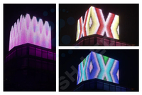 Iluminación de Fachadas SHLED P40 P50 P80 P100, Pantalla LED de Malla para Exteriores Programable