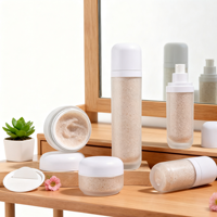120ml 100ml 50ml 30ml 50g 30g vide en plastique rond givré lotion cosmétique bouteille pompe bouteille pour bouteilles de soins de la peau