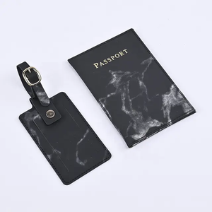 Étui de protection de passeport en cuir Pu avec Logo personnalisé, porte-passeport et étiquette à bagages - Product Image 3