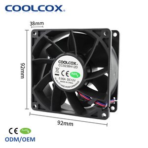 Coolcox điện lớn Quạt làm mát không khí 92x92x38mm DC trục làm mát 12V 24V OEM cho nhà sử dụng ROHS chứng nhận - Product Image 1