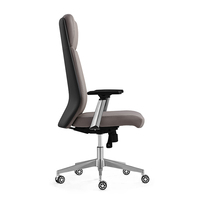 Chaise de bureau pivotante de direction en PU gris à dossier haut, design moderne et élégant, fabriquée en Chine