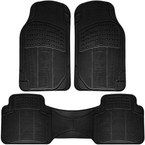 Negro un juego <span class=keywords><strong>de</strong></span> 4 alfombrillas <span class=keywords><strong>de</strong></span> goma resistentes antideslizantes delanteras y traseras, para conductores y pasajeros para coches, SUV, furgonetas y camiones - Product Image 3
