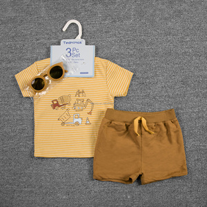 Conjunto <span class=keywords><strong>de</strong></span> bebé <span class=keywords><strong>de</strong></span> 3 piezas 0-18 meses conjuntos <span class=keywords><strong>de</strong></span> ropa <span class=keywords><strong>de</strong></span> estilo informal <span class=keywords><strong>de</strong></span> <span class=keywords><strong>punto</strong></span> 100% tela <span class=keywords><strong>de</strong></span> algodón camisetas transpirables pantalones cortos 3 uds lindo verano - Product Image 6