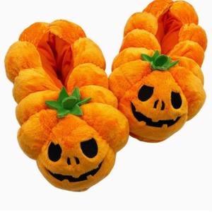 Femme Femme Femme Dames Hommes Hommes Doux Velours Citrouille Halloween Intérieur Maison Jouet en peluche antidérapant Chaussons Bottes Booties - Product Image 1