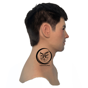 Masques de tête en silicone réalistes faits à la main, prix d'usine, avec cheveux, masque facial complet naturel et réaliste, pour cosplay masculin, accessoires de fête - Product Image 5
