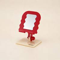 Support de téléphone en acrylique miroir en stock, réglable en hauteur et en angle, pliable, pour maquillage, idéal pour cadeau, vente en gros
