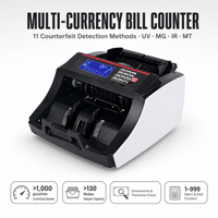 Compteur de billets automatique haute vitesse 03E, 1000 pièces/min, détection de contrefaçon UV MG IR MT, machine de comptage d'argent pour banque