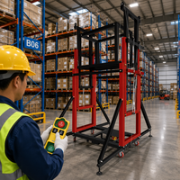 Échafaudage électrique pliable et portable avec câble métallique, capacité 300kg-500kg, hauteur 2-15m, pour usage intérieur et extérieur