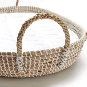 Moses <span class=keywords><strong>Basket</strong></span> Fralda Bag Crianças Handmade Baby Caddy Algodão Corda Boho Organizer Eco Friendly <span class=keywords><strong>Changing</strong></span> Holder Para Mesa Bege - Product Image 6