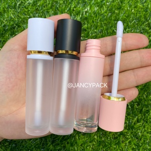 Jancy Hồng 8.5ml nhựa Refillable Frosted chai bán buôn Lip Gloss container trắng đen Rose Gold Vòng Lip Gloss Ống - Product Image 2