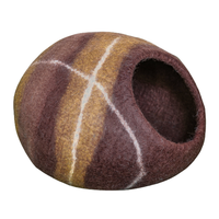 Lit-caverne confortable en laine mérinos écologique pour chat et chien, nid pour animaux fait main, amovible, lavable, design personnalisé pour chatons et animaux de compagnie