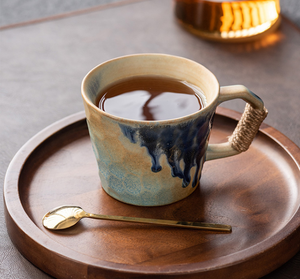 Mug à café en céramique fait main de style vintage, compatible micro-ondes, réutilisable, <span class=keywords><strong>cadeau</strong></span> d'affaires, utilisation à domicile ou au bureau, fabriqué au four - Product Image 4