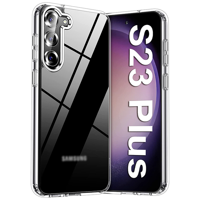 Custom Bulk Oem Cover Luxury Fashion Crystal clear Tpu Accessories Hard Acrylic Cell Mobile Phone case for Samsung Galaxy S23