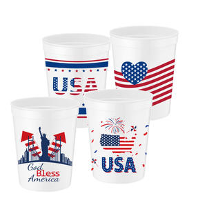 Gobelets en plastique patriotiques BST 16oz USA, gobelets jetables pour les fêtes du 4 juillet, du Memorial Day et les événements à thème américain - Product Image 4